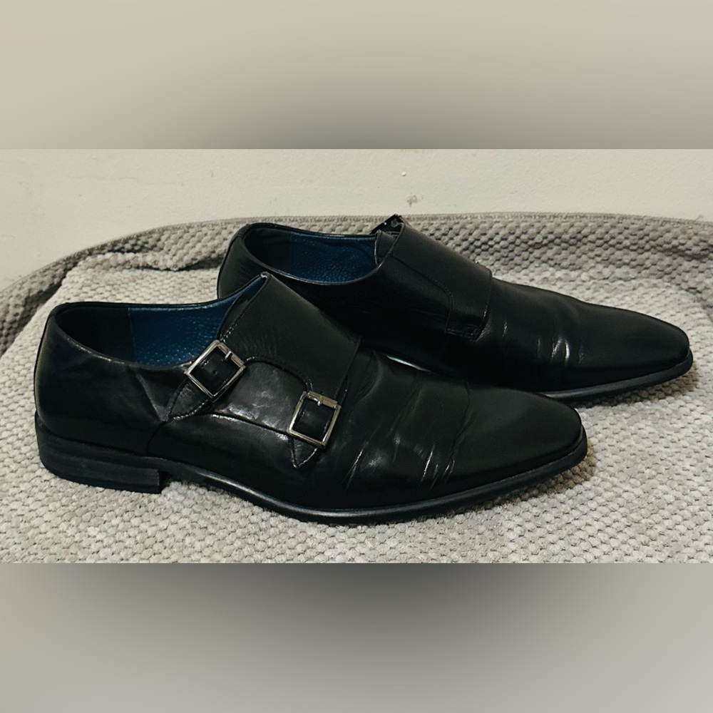 Steve Madden Men's Black Double Monk Strap Dress Shoes Size 11